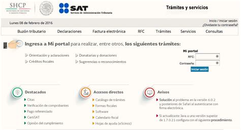 sat trámites y servicios.